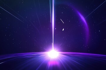 Vibrant Cosmic Beam Radiating from Celestial Body in Deep Space