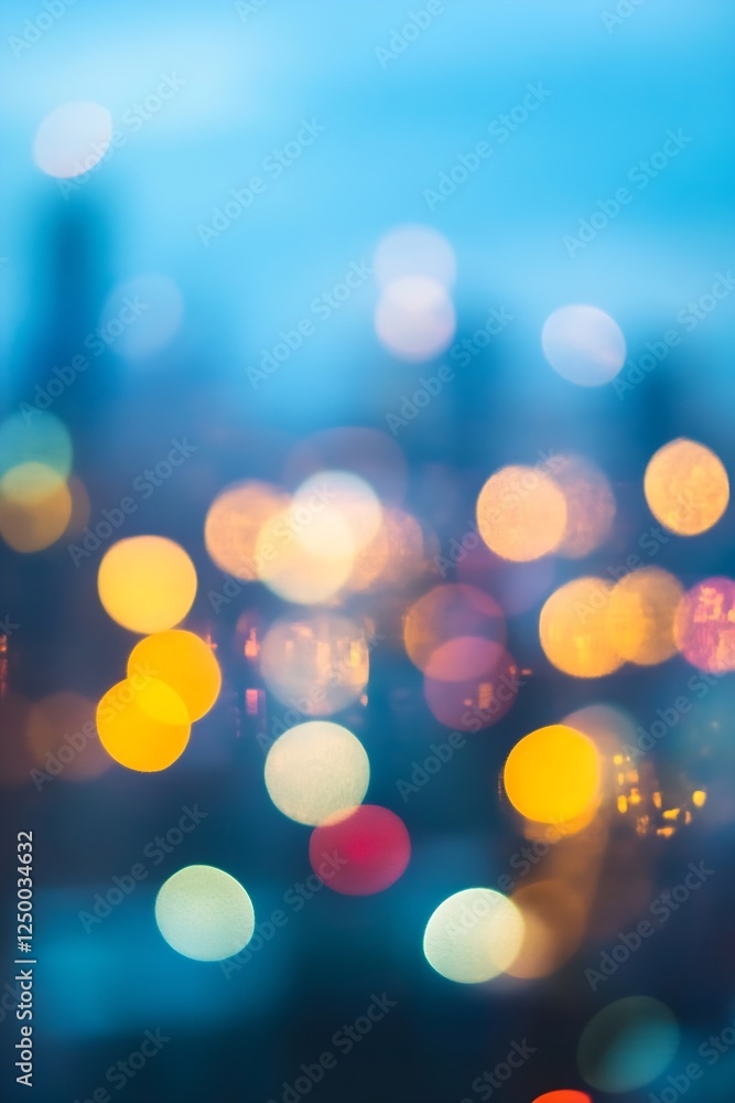 Poster artistic bokeh lights abstract background with colorful dots : generative ai