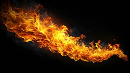 Fototapeta premium Continuous burning tilted flame loop VFX; alpha background, ideal for film and architectural photography.