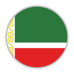 Chechnya flag. Chechnya circle flag logo icon computer vector illustration design