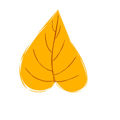 vector illustration of a yellow leaf