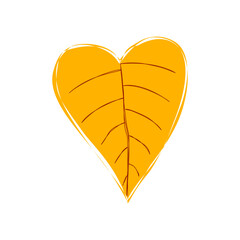 vector illustration of a yellow leaf