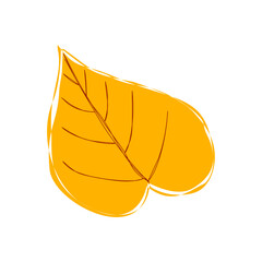 vector illustration of a yellow leaf