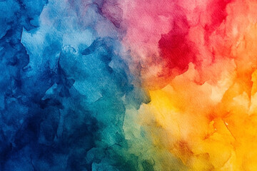 Abstract watercolor background with blended rainbow colors in pastel shades, creating a vibrant and artistic design