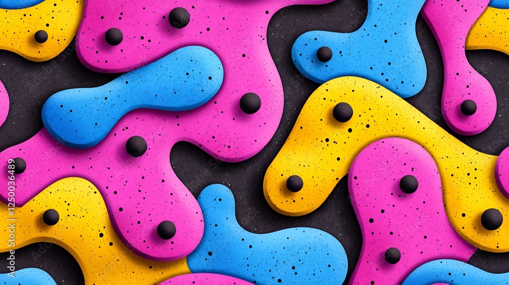 Poster abstract colorful pattern design with overlapping shapes and dots