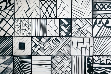 Abstract Black and White Geometric Patterns for Modern Design Projects