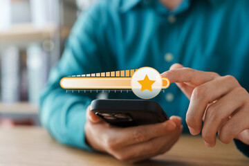 Customers use smartphones to give five-star ratings, complete satisfaction surveys and positive...