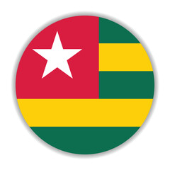 Togo flag. Togo circle flag logo icon computer vector illustration design