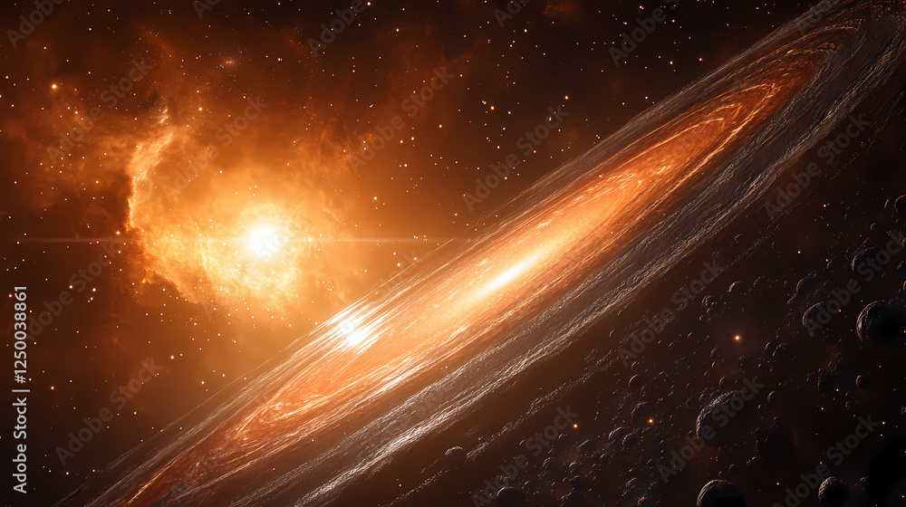 Wall mural exploration of cosmic nebulae outer space astronomy image interstellar environment wide-angle view c