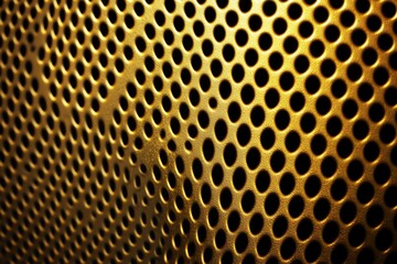 Golden perforated metal grille texture