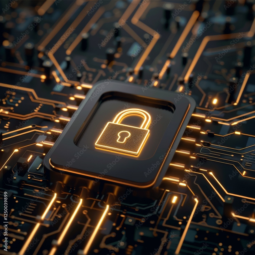 Poster secure minimalist padlock symbol on bcf0cb76 background - modern protection design concept for cyber