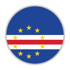 Cape Verde flag. Cape Verde circle flag logo icon computer vector illustration design