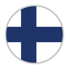 Obraz premium Finland flag. Finland circle flag logo icon computer vector illustration design
