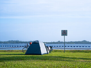 Pitching a Tent At the Park, Singapore