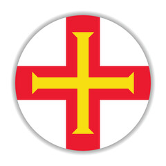 Guernsey flag. Guernsey circle flag logo icon computer vector illustration design