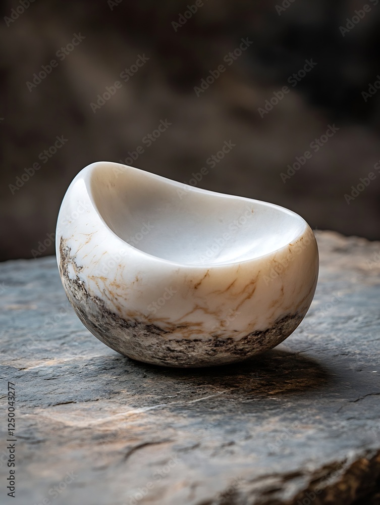 Poster elegant stone bowl resting on textured surface showcasing natural patterns and beauty : generative a