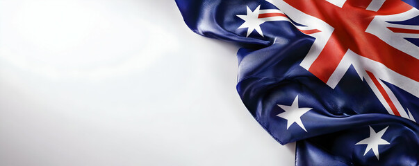 Australia flag shown in a stylish flat-lay on white background with clean, simple design