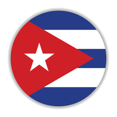Cuba flag. Cuba circle flag logo icon computer vector illustration design