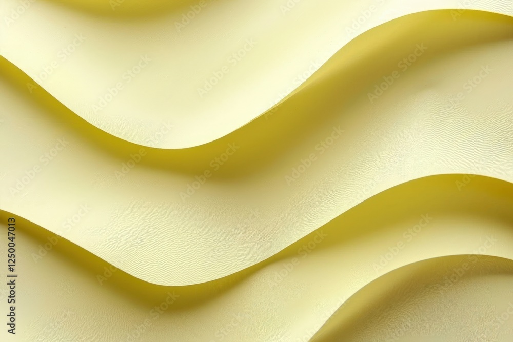 Poster a close-up image of smooth, curved yellow fabric creating a wavy texture.