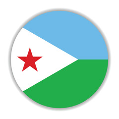 Djibouti flag. Djibouti circle flag logo icon computer vector illustration design