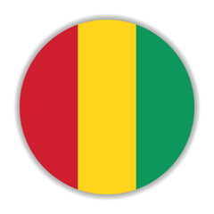 Guinea flag. Guinea circle flag logo icon computer vector illustration design
