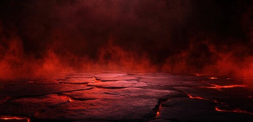 Lava Floor with Fiery Background