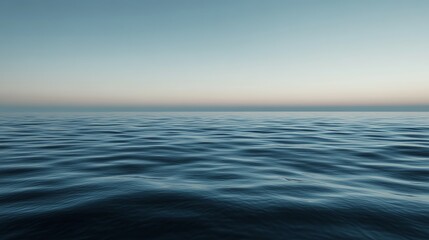 Fototapeta premium Calm Ocean Waters Reflecting the Soft Hues of Dawn in a Serene Coastal Landscape