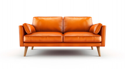 Fototapeta premium red sofa isolated on white background