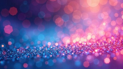 Shimmering abstract background with a vibrant blend of pink and blue sparkles, ideal for celebratory designs or festive visuals.
