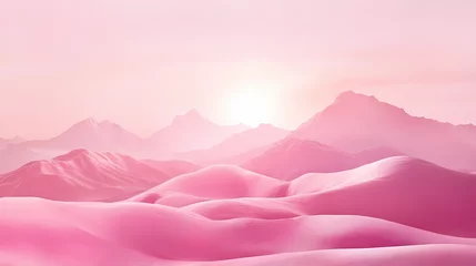 Fototapete Rund Photo of, pink background with minimalist natural landscapes and mountains for design, banner template. Emotion-Driven Landscapes. Illustration © Thiago