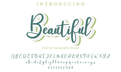 Beautiful Font Stylish brush painted an uppercase vector letters, alphabet, typeface