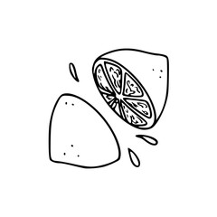 vector design of a cut lemon