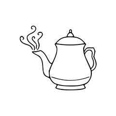 classic tea pot vector illustration