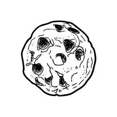 a black and white drawing of a biscuits illustration