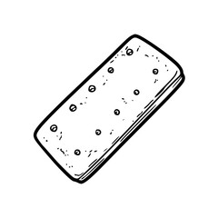 a black and white drawing of a biscuits illustration