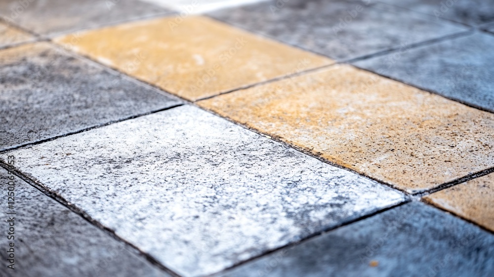 Poster textured tiles in earthy colors showcasing modern design and reliable craftsmanship : generative ai