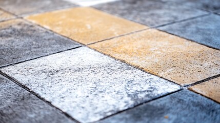 Fototapeta premium Textured Tiles in Earthy Colors Showcasing Modern Design and Reliable Craftsmanship : Generative AI
