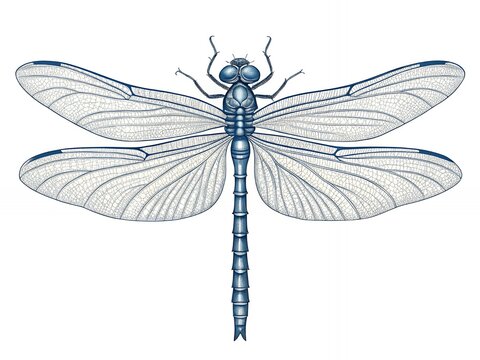 recommend clip art: Detailed Blue Dragonfly Illustration Nature Insect Drawing Entomology Art