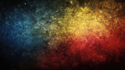 Abstract Colorful Nebula: A Cosmic Canvas of Red, Yellow, and Blue Hues