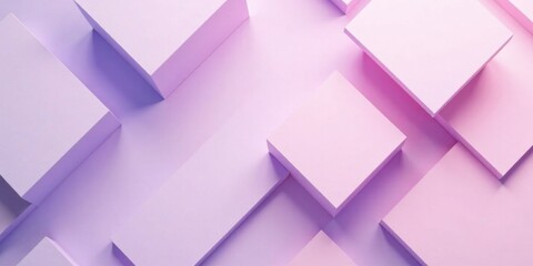 Fototapeta premium Abstract Pastel Cube Arrangement A Soft and Serene Composition of Interlocking Geometric Shapes in Lavender and Rose Hues