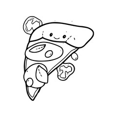 a black and white drawing of a cartoon character in jelly cat style