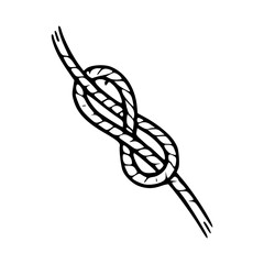 a black and white drawing of a knotted rope
