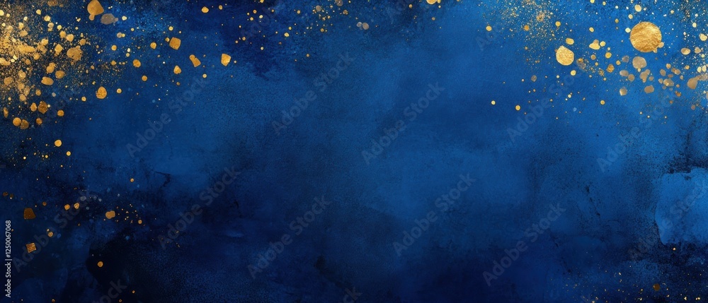 Aufkleber abstract blue and gold background with splashes and textures for design use
