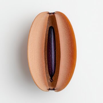 Unique Close-Up of Open Seed Pod with Dark Seed Inside