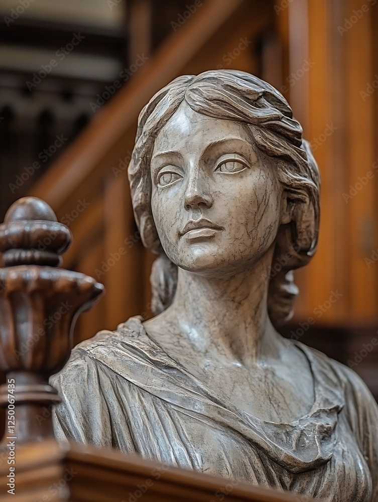 Aufkleber close up of an elegant historical statue with detailed features : generative ai