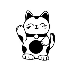 adorable cat character gesturing with its paw