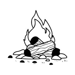 hand drawn bonfire icon