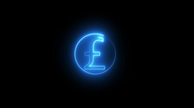  Concept of market or changes in currency value, reflecting a sense of British identity. British pounds icon,franc coin neon icon.