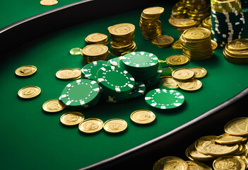 festive st. patrick’s casino setup with dice
