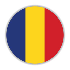 Romania flag. Romania circle flag logo icon computer vector illustration design